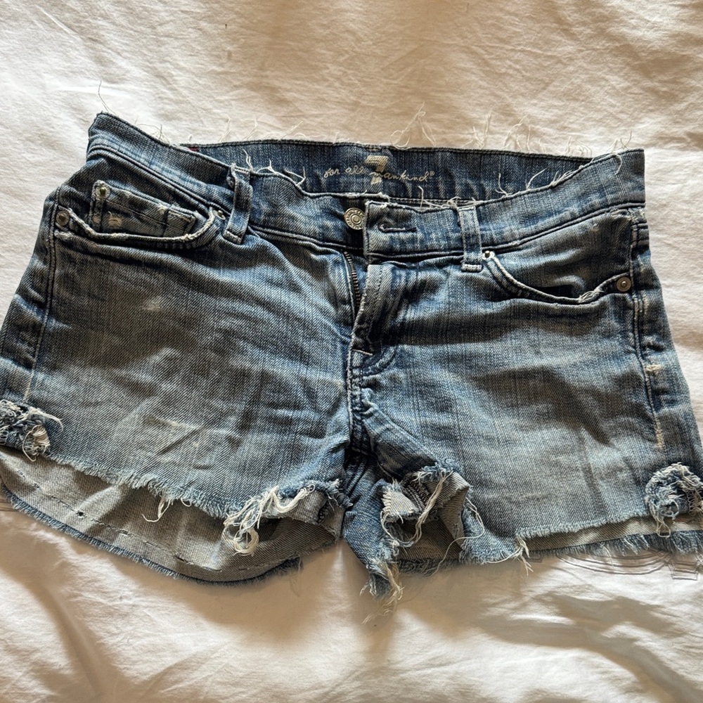 7 For All Mankind Blue Jean Shorts
